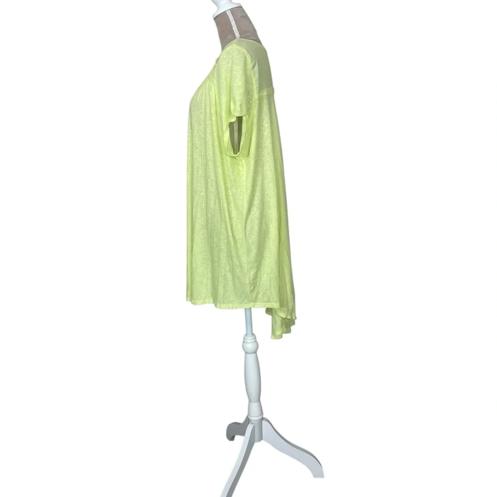 NWT Free People “Highland” Oversized Button-Down Tunic in Lemon Light - Picture 6 of 12